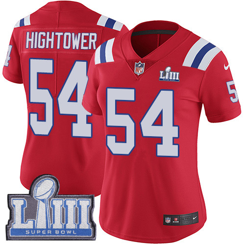 Nike Patriots #54 Dont'a Hightower Red Alternate Super Bowl LIII Bound Women's Stitched NFL Vapor Untouchable Limited Jersey Nike Patriots #54 Dont'a Hightower Red Alternate Super Bowl LIII Bound Women's Stitched NFL Vapor Untouchable Limited Jersey