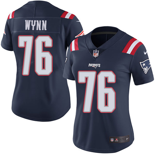 Nike Patriots #76 Isaiah Wynn Navy Blue Women's Stitched NFL Limited Rush Jersey Nike Patriots #76 Isaiah Wynn Navy Blue Women's Stitched NFL Limited Rush Jersey
