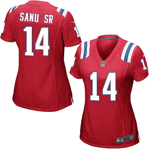 Nike Patriots #14 Mohamed Sanu Sr Red Alternate Women's Stitched NFL Elite Jersey