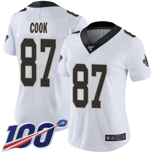 Nike Saints #87 Jared Cook White Women's Stitched NFL 100th Season Vapor Limited Jersey Nike Saints #87 Jared Cook White Women's Stitched NFL 100th Season Vapor Limited Jersey