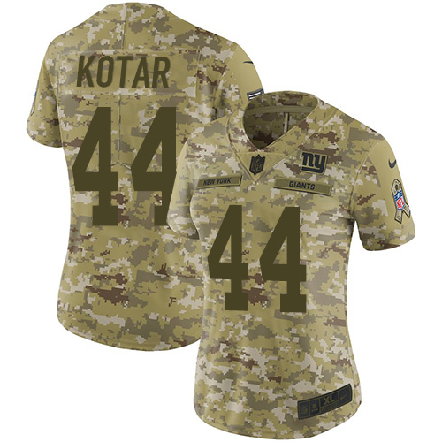 Nike Giants #44 Doug Kotar Camo Women's Stitched NFL Limited 2018 Salute to Service Jersey Nike Giants #44 Doug Kotar Camo Women's Stitched NFL Limited 2018 Salute to Service Jersey