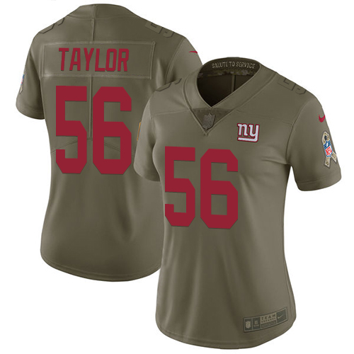 Nike Giants #56 Lawrence Taylor Olive Women's Stitched NFL Limited 2017 Salute to Service Jersey Nike Giants #56 Lawrence Taylor Olive Women's Stitched NFL Limited 2017 Salute to Service Jersey