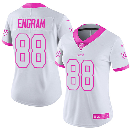 Nike Giants #88 Evan Engram White/Pink Women's Stitched NFL Limited Rush Fashion Jersey Nike Giants #88 Evan Engram White/Pink Women's Stitched NFL Limited Rush Fashion Jersey