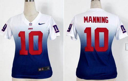 Nike Giants #10 Eli Manning White/Royal Blue Women's Stitched NFL Elite Fadeaway Fashion Jersey Nike Giants #10 Eli Manning White/Royal Blue Women's Stitched NFL Elite Fadeaway Fashion Jersey