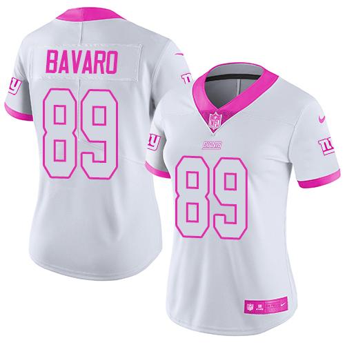 Nike Giants #89 Mark Bavaro White/Pink Women's Stitched NFL Limited Rush Fashion Jersey Nike Giants #89 Mark Bavaro White/Pink Women's Stitched NFL Limited Rush Fashion Jersey
