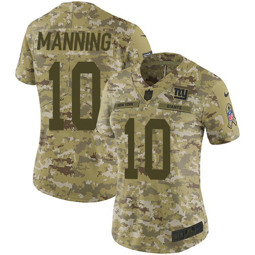 Nike Giants #10 Eli Manning Camo Women's Stitched NFL Limited 2018 Salute to Service Jersey Nike Giants #10 Eli Manning Camo Women's Stitched NFL Limited 2018 Salute to Service Jersey