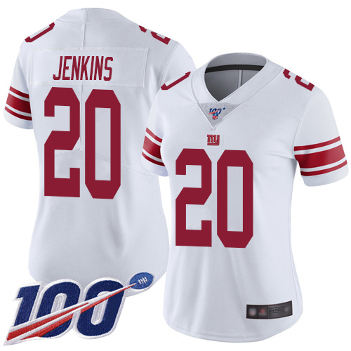 Nike Giants #20 Janoris Jenkins White Women's Stitched NFL 100th Season Vapor Limited Jersey Nike Giants #20 Janoris Jenkins White Women's Stitched NFL 100th Season Vapor Limited Jersey