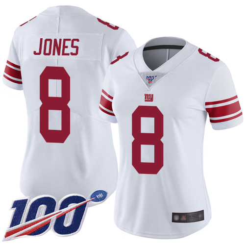 Nike Giants #8 Daniel Jones White Women's Stitched NFL 100th Season Vapor Limited Jersey Nike Giants #8 Daniel Jones White Women's Stitched NFL 100th Season Vapor Limited Jersey
