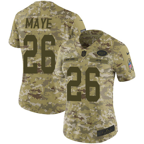 Nike Jets #26 Marcus Maye Camo Women's Stitched NFL Limited 2018 Salute to Service Jersey Nike Jets #26 Marcus Maye Camo Women's Stitched NFL Limited 2018 Salute to Service Jersey