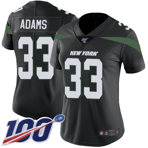 Nike Jets #33 Jamal Adams Black Alternate Women's Stitched NFL 100th Season Vapor Limited Jersey Nike Jets #33 Jamal Adams Black Alternate Women's Stitched NFL 100th Season Vapor Limited Jersey