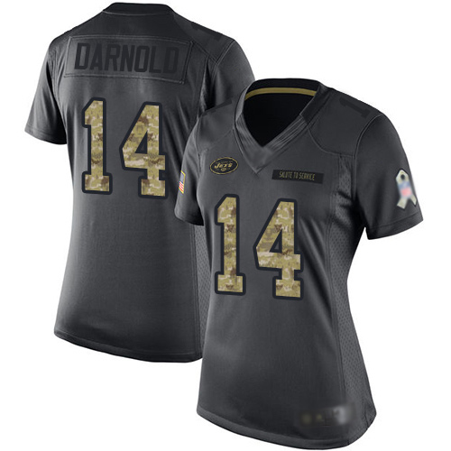 Nike Jets #14 Sam Darnold Black Women's Stitched NFL Limited 2016 Salute to Service Jersey Nike Jets #14 Sam Darnold Black Women's Stitched NFL Limited 2016 Salute to Service Jersey