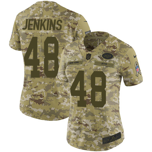 Nike Jets #48 Jordan Jenkins Camo Women's Stitched NFL Limited 2018 Salute to Service Jersey Nike Jets #48 Jordan Jenkins Camo Women's Stitched NFL Limited 2018 Salute to Service Jersey