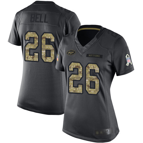Nike Jets #26 Le'Veon Bell Black Women's Stitched NFL Limited 2016 Salute to Service Jersey Nike Jets #26 Le'Veon Bell Black Women's Stitched NFL Limited 2016 Salute to Service Jersey