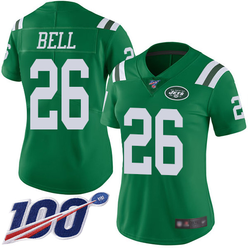 Nike Jets #26 Le'Veon Bell Green Women's Stitched NFL Limited Rush 100th Season Jersey Nike Jets #26 Le'Veon Bell Green Women's Stitched NFL Limited Rush 100th Season Jersey