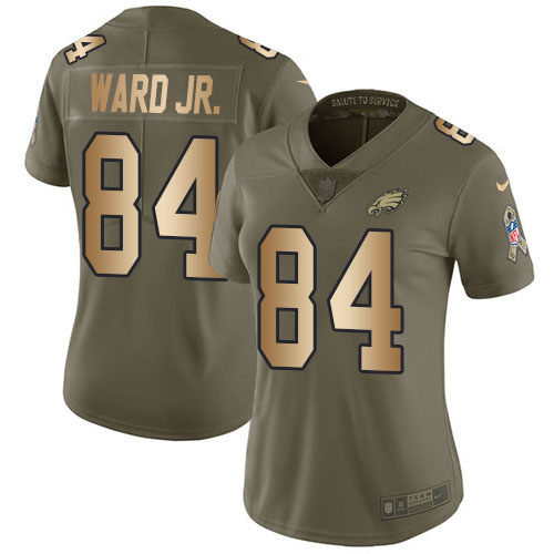 Nike Eagles #84 Greg Ward Jr. Olive/Gold Women's Stitched NFL Limited 2017 Salute To Service Jersey Nike Eagles #84 Greg Ward Jr. Olive/Gold Women's Stitched NFL Limited 2017 Salute To Service Jersey