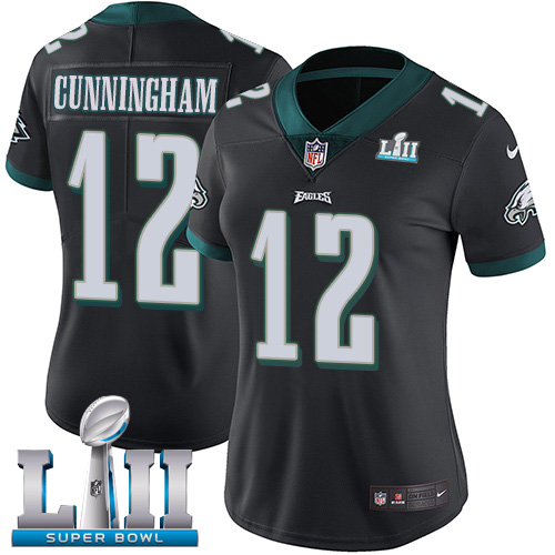 Nike Eagles #12 Randall Cunningham Black Alternate Super Bowl LII Women's Stitched NFL Vapor Untouchable Limited Jersey Nike Eagles #12 Randall Cunningham Black Alternate Super Bowl LII Women's Stitched NFL Vapor Untouchable Limited Jersey
