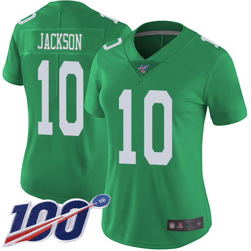 Nike Eagles #10 DeSean Jackson Green Women's Stitched NFL Limited Rush 100th Season Jersey Nike Eagles #10 DeSean Jackson Green Women's Stitched NFL Limited Rush 100th Season Jersey