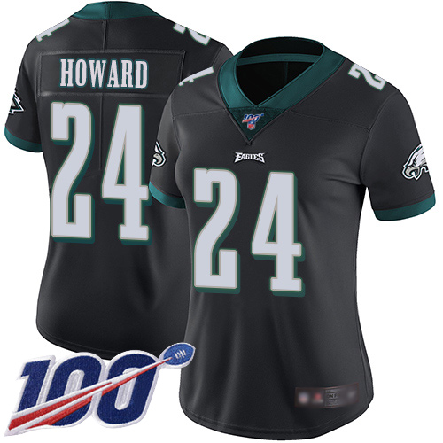 Nike Eagles #24 Jordan Howard Black Alternate Women's Stitched NFL 100th Season Vapor Limited Jersey Nike Eagles #24 Jordan Howard Black Alternate Women's Stitched NFL 100th Season Vapor Limited Jersey