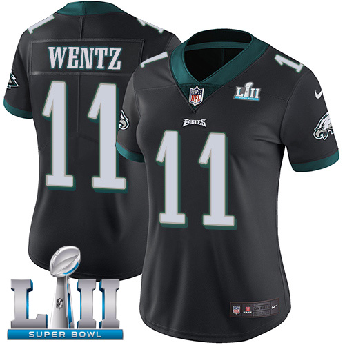 Nike Eagles #11 Carson Wentz Black Alternate Super Bowl LII Women's Stitched NFL Vapor Untouchable Limited Jersey Nike Eagles #11 Carson Wentz Black Alternate Super Bowl LII Women's Stitched NFL Vapor Untouchable Limited Jersey