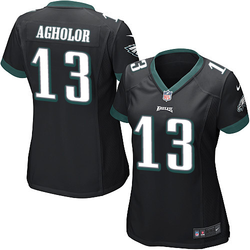 Nike Eagles #13 Nelson Agholor Black Alternate Women's Stitched NFL New Elite Jersey Nike Eagles #13 Nelson Agholor Black Alternate Women's Stitched NFL New Elite Jersey