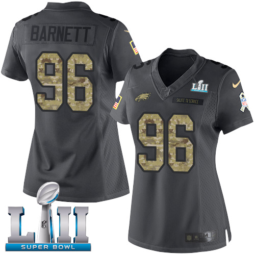 Nike Eagles #96 Derek Barnett Black Super Bowl LII Women's Stitched NFL Limited 2016 Salute to Service Jersey Nike Eagles #96 Derek Barnett Black Super Bowl LII Women's Stitched NFL Limited 2016 Salute to Service Jersey