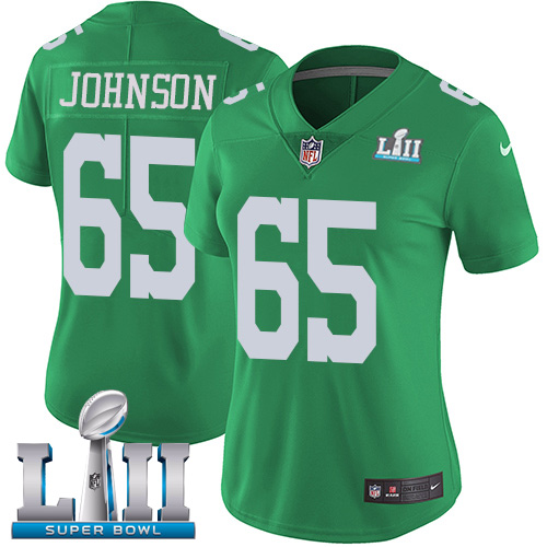 Nike Eagles #65 Lane Johnson Green Super Bowl LII Women's Stitched NFL Limited Rush Jersey Nike Eagles #65 Lane Johnson Green Super Bowl LII Women's Stitched NFL Limited Rush Jersey