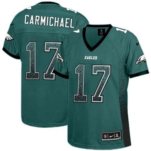 Nike Eagles #17 Harold Carmichael Midnight Green Team Color Women's Stitched NFL Elite Drift Fashion Jersey Nike Eagles #17 Harold Carmichael Midnight Green Team Color Women's Stitched NFL Elite Drift Fashion Jersey