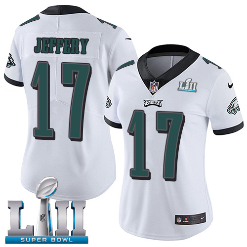 Nike Eagles #17 Alshon Jeffery White Super Bowl LII Women's Stitched NFL Vapor Untouchable Limited Jersey Nike Eagles #17 Alshon Jeffery White Super Bowl LII Women's Stitched NFL Vapor Untouchable Limited Jersey