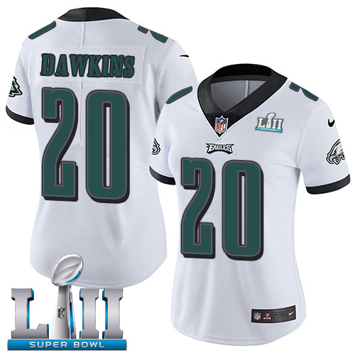 Nike Eagles #20 Brian Dawkins White Super Bowl LII Women's Stitched NFL Vapor Untouchable Limited Jersey Nike Eagles #20 Brian Dawkins White Super Bowl LII Women's Stitched NFL Vapor Untouchable Limited Jersey