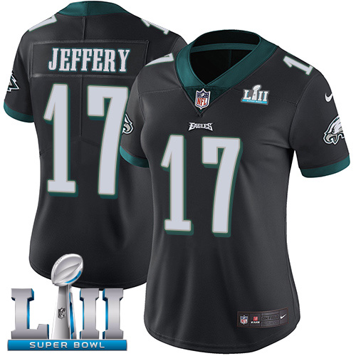 Nike Eagles #17 Alshon Jeffery Black Alternate Super Bowl LII Women's Stitched NFL Vapor Untouchable Limited Jersey Nike Eagles #17 Alshon Jeffery Black Alternate Super Bowl LII Women's Stitched NFL Vapor Untouchable Limited Jersey