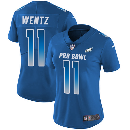 Nike Eagles #11 Carson Wentz Royal Women's Stitched NFL Limited NFC 2018 Pro Bowl Jersey Nike Eagles #11 Carson Wentz Royal Women's Stitched NFL Limited NFC 2018 Pro Bowl Jersey