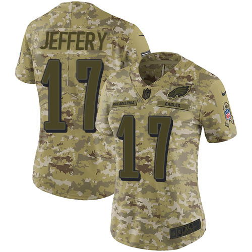 Nike Eagles #17 Alshon Jeffery Camo Women's Stitched NFL Limited 2018 Salute to Service Jersey Nike Eagles #17 Alshon Jeffery Camo Women's Stitched NFL Limited 2018 Salute to Service Jersey