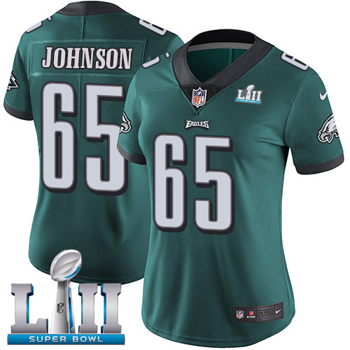 Nike Eagles #65 Lane Johnson Midnight Green Team Color Super Bowl LII Women's Stitched NFL Vapor Untouchable Limited Jersey Nike Eagles #65 Lane Johnson Midnight Green Team Color Super Bowl LII Women's Stitched NFL Vapor Untouchable Limited Jersey