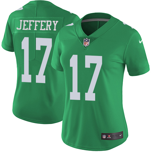 Nike Eagles #17 Alshon Jeffery Green Women's Stitched NFL Limited Rush Jersey Nike Eagles #17 Alshon Jeffery Green Women's Stitched NFL Limited Rush Jersey