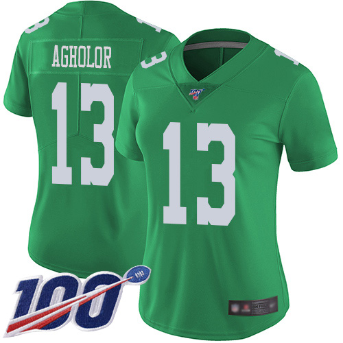 Nike Eagles #13 Nelson Agholor Green Women's Stitched NFL Limited Rush 100th Season Jersey Nike Eagles #13 Nelson Agholor Green Women's Stitched NFL Limited Rush 100th Season Jersey