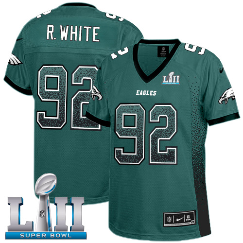 Nike Eagles #92 Reggie White Midnight Green Team Color Super Bowl LII Women's Stitched NFL Elite Drift Fashion Jersey Nike Eagles #92 Reggie White Midnight Green Team Color Super Bowl LII Women's Stitched NFL Elite Drift Fashion Jersey