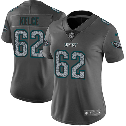 Nike Eagles #62 Jason Kelce Gray Static Women's Stitched NFL Vapor Untouchable Limited Jersey Nike Eagles #62 Jason Kelce Gray Static Women's Stitched NFL Vapor Untouchable Limited Jersey