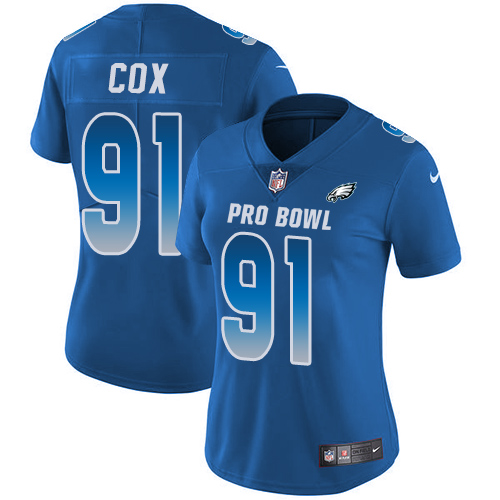 Nike Eagles #91 Fletcher Cox Royal Women's Stitched NFL Limited NFC 2018 Pro Bowl Jersey Nike Eagles #91 Fletcher Cox Royal Women's Stitched NFL Limited NFC 2018 Pro Bowl Jersey