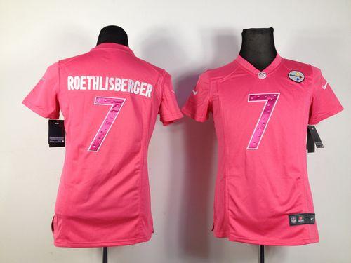 Nike Steelers #7 Ben Roethlisberger Pink Sweetheart Women's Stitched NFL Elite Jersey Nike Steelers #7 Ben Roethlisberger Pink Sweetheart Women's Stitched NFL Elite Jersey