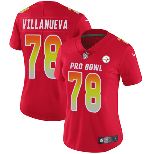 Nike Steelers #78 Alejandro Villanueva Red Women's Stitched NFL Limited AFC 2018 Pro Bowl Jersey Nike Steelers #78 Alejandro Villanueva Red Women's Stitched NFL Limited AFC 2018 Pro Bowl Jersey