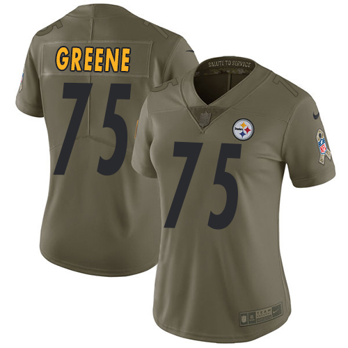 Nike Steelers #75 Joe Greene Olive Women's Stitched NFL Limited 2017 Salute to Service Jersey Nike Steelers #75 Joe Greene Olive Women's Stitched NFL Limited 2017 Salute to Service Jersey