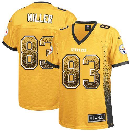 Nike Steelers #83 Heath Miller Gold Women's Stitched NFL Elite Drift Fashion Jersey Nike Steelers #83 Heath Miller Gold Women's Stitched NFL Elite Drift Fashion Jersey