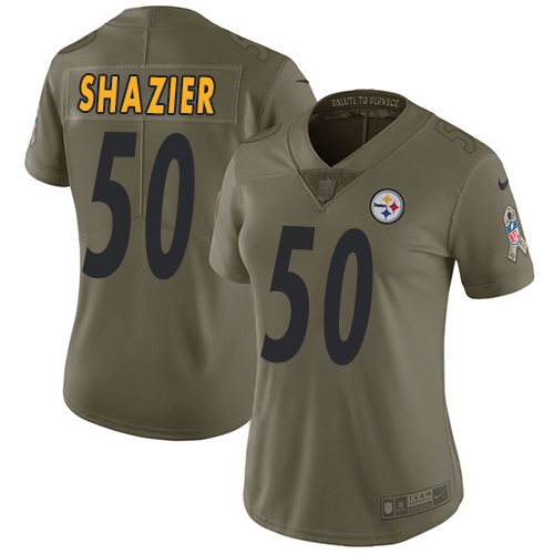 Nike Steelers #50 Ryan Shazier Olive Women's Stitched NFL Limited 2017 Salute to Service Jersey Nike Steelers #50 Ryan Shazier Olive Women's Stitched NFL Limited 2017 Salute to Service Jersey