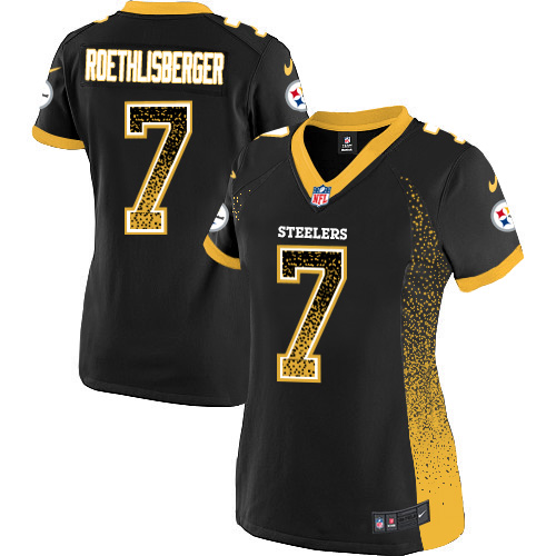 Nike Steelers #7 Ben Roethlisberger Black Team Color Women's Stitched NFL Elite Drift Fashion Jersey Nike Steelers #7 Ben Roethlisberger Black Team Color Women's Stitched NFL Elite Drift Fashion Jersey