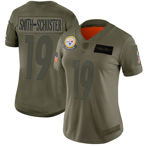 Nike Steelers #19 JuJu Smith-Schuster Camo Women's Stitched NFL Limited 2019 Salute to Service Jersey Nike Steelers #19 JuJu Smith-Schuster Camo Women's Stitched NFL Limited 2019 Salute to Service Jersey