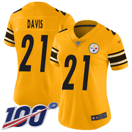 Nike Steelers #21 Sean Davis Gold Women's Stitched NFL Limited Inverted Legend 100th Season Jersey Nike Steelers #21 Sean Davis Gold Women's Stitched NFL Limited Inverted Legend 100th Season Jersey