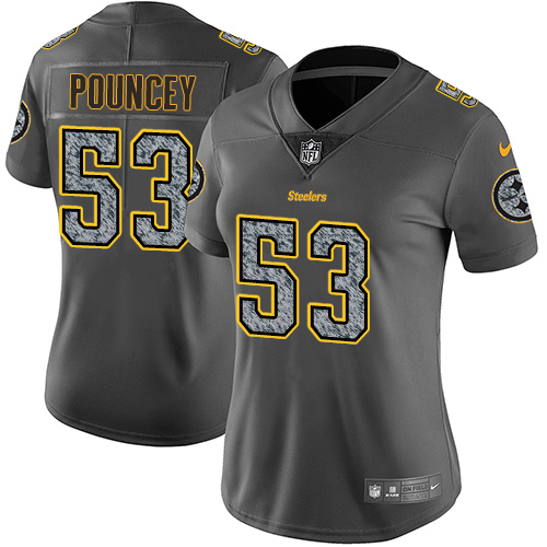 Nike Steelers #53 Maurkice Pouncey Gray Static Women's Stitched NFL Vapor Untouchable Limited Jersey Nike Steelers #53 Maurkice Pouncey Gray Static Women's Stitched NFL Vapor Untouchable Limited Jersey