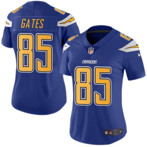 Nike Chargers #85 Antonio Gates Electric Blue Women's Stitched NFL Limited Rush Jersey Nike Chargers #85 Antonio Gates Electric Blue Women's Stitched NFL Limited Rush Jersey