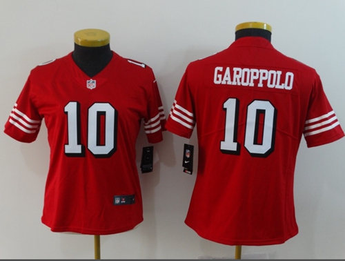 Nike 49ers #10 Jimmy Garoppolo Red Team Color Women's Stitched NFL Vapor Untouchable Limited II Jersey Nike 49ers #10 Jimmy Garoppolo Red Team Color Women's Stitched NFL Vapor Untouchable Limited II Jersey