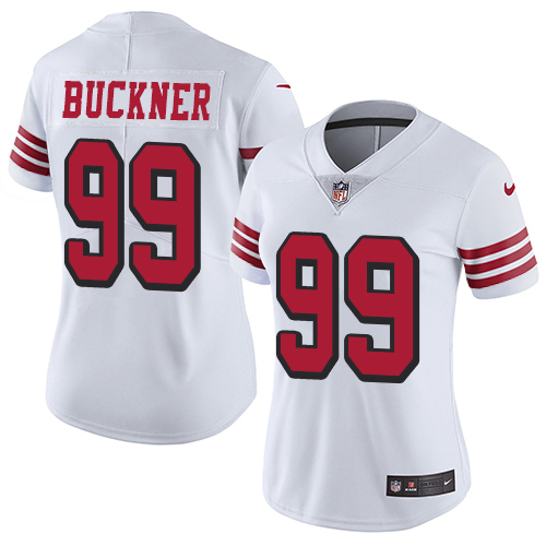Nike 49ers #99 DeForest Buckner White Rush Women's Stitched NFL Vapor Untouchable Limited Jersey Nike 49ers #99 DeForest Buckner White Rush Women's Stitched NFL Vapor Untouchable Limited Jersey